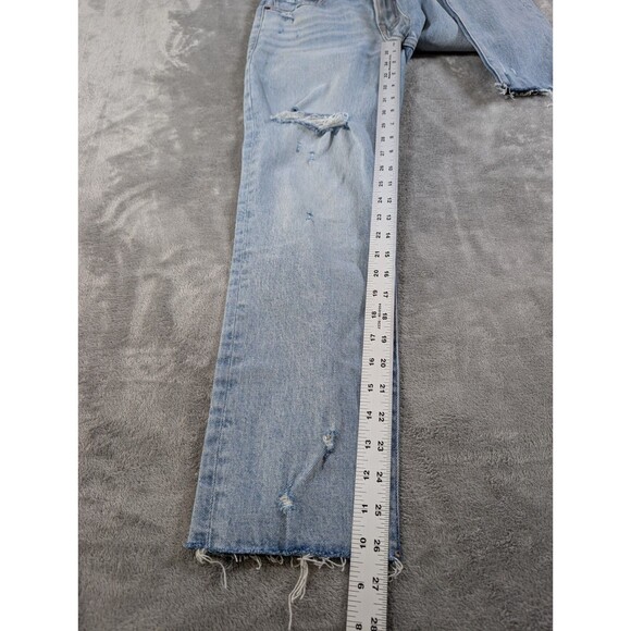 Abercrombie & Fitch Boyfriend Jeans Womens 25/0 Mid Rise Distressed Raw Hem Blue - Picture 11 of 12